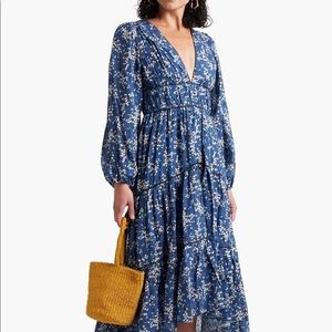 Ulla Johnson blue and white floral midi dress